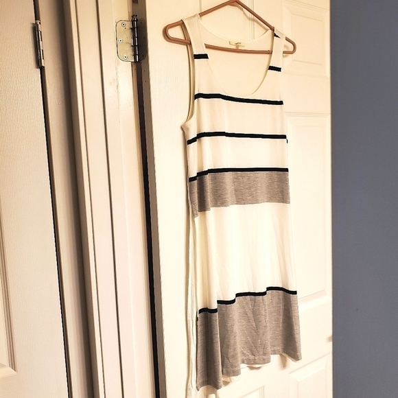 ⭐️MYSTREE MIDI EXERCISE DRESS WOMENS CASUAL STRIPED SLEEVELESS TANK STYLE SMALL - Picture 1 of 6